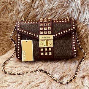 Michael Kors Rose Medium Flap Shoulder Bag - Merlot